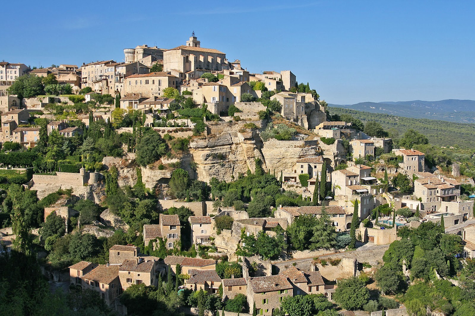 ancient hilltop town in provence