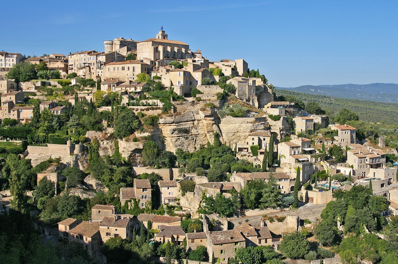 ancient hilltop town in provence