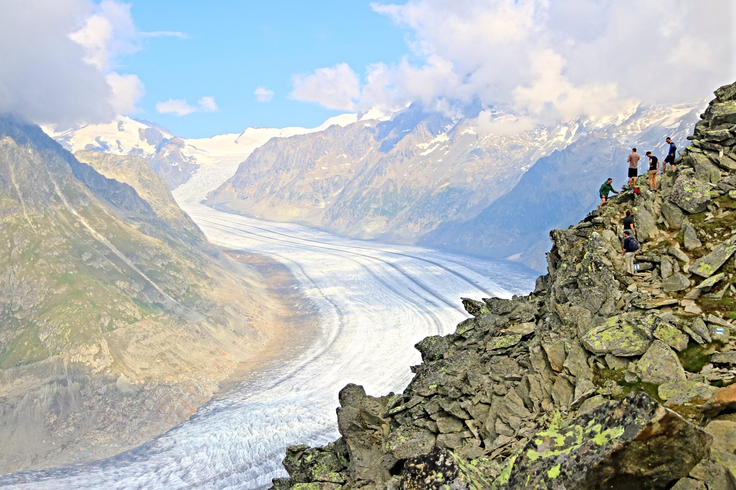 Aletsch Glacier High altitude ridge hike Switzerland