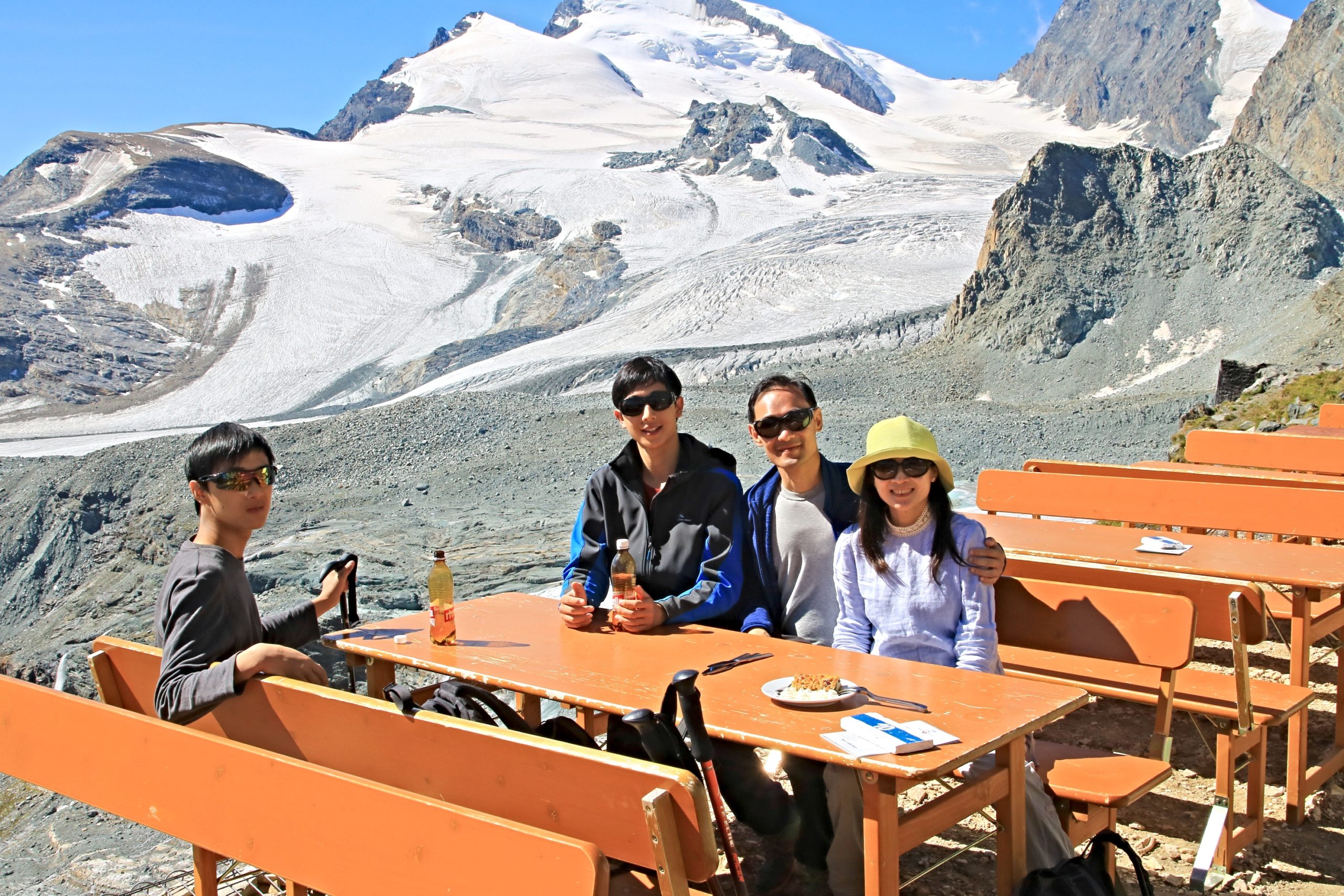 Britannia Hut and Glacier view